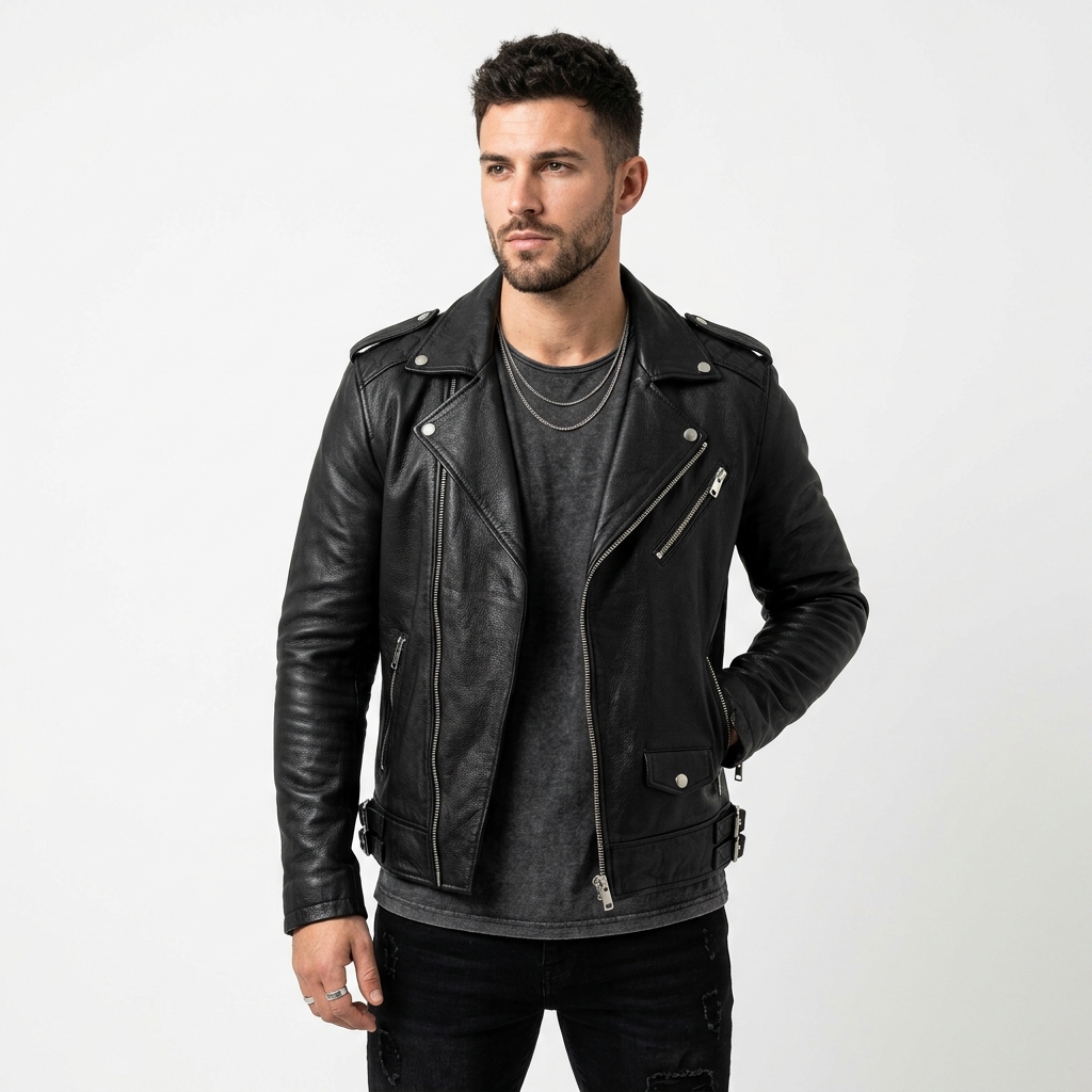 Deri Biker Ceket